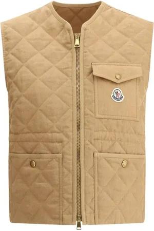 Moncler Femme, Vestes, Brun, Taille: 38 FR Gilet Rembourré Matelassé avec Poches Avant