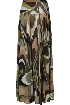 Emilio Pucci Femme, Jupes, Multicolore, Taille: 38 FR Jupe Marron en Coton Look Elégant