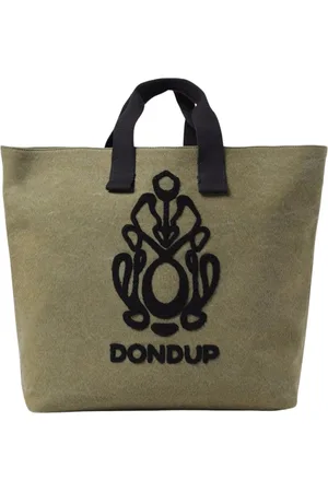 Dondup Homme, Sacs, Vert, Taille: ONE Size Sac Fourre-Tout en Toile avec Logo Brodé