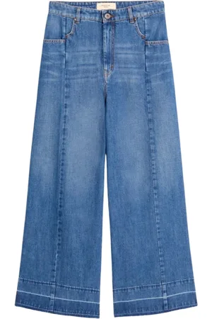 Max Mara Femme, Jeans, Bleu, Taille: 32 FR Pantalon Large en Denim Rétro