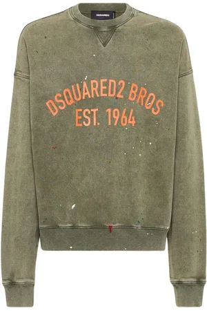 Dsquared2 Homme, Sweatshirts et sweats à capuche, Vert, Taille: S SweaT-shirt Vert Effet Marbré Ss25