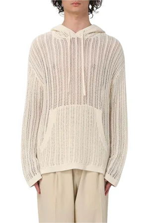 Nanushka Homme, Sweatshirts et sweats à capuche, , Taille: M Cardigan à Capuche Jaune Crème
