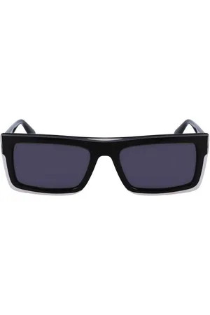 Calvin Klein Homme, Accessoires, Noir, Taille: ONE Size Lunettes de Soleil Homme en Plastique Noir Style Moderne
