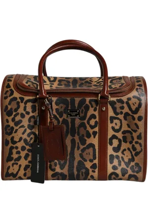 Dolce & Gabbana Femme, Sacs, Brun, Taille: ONE Size Sac à main à imprimé léopard et logo