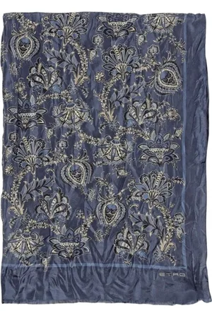 Etro Homme, Accessoires, Bleu, Taille: ONE Size Foulard de Soie Paisley de Luxe