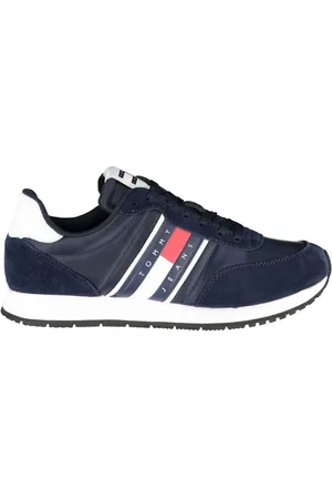 Tommy Hilfiger Homme, Chaussures, Bleu, Taille: 42 EU Baskets en Polyester Bleu avec Détails Contrastés