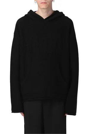 Maison Margiela Homme, Sweatshirts et sweats à capuche, Noir, Taille: XL Pull à Capuche en Laine Blanc