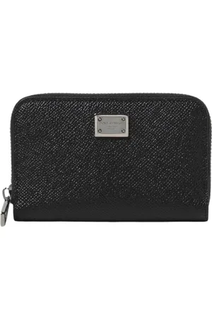 Dolce & Gabbana Homme, Accessoires, Noir, Taille: ONE Size Portefeuille en Cuir Noir à ZipAround