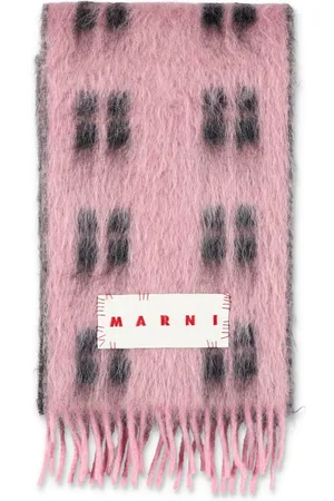 Marni Homme, Accessoires, Rose, Taille: ONE Size Écharpe à Carreaux Rose