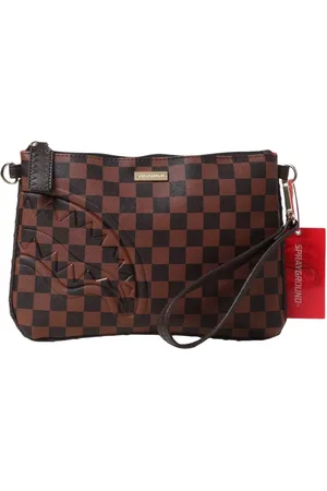 Sprayground Homme, Sacs, Brun, Taille: ONE Size Pochette à carreaux embossée requin