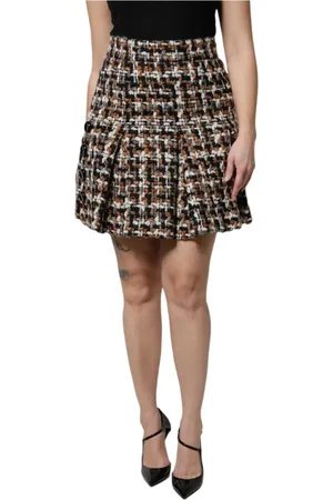 Dolce & Gabbana Femme, Jupes, Multicolore, Taille: 32 FR Jupe Mini Tartan Tweed Multicolore