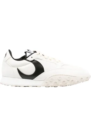 Marine Serre Femme, Chaussures, Blanc, Taille: 39 EU Baskets en Daim Noir Blanc MS-Rise