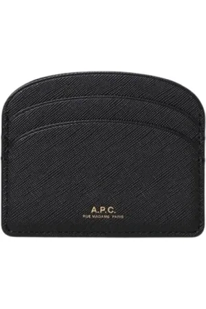 A.P.C. Homme, Accessoires, Noir, Taille: ONE Size Porte-cartes en Cuir Noir