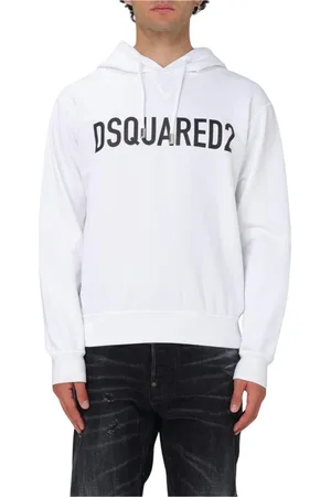 Dsquared2 Homme, Sweatshirts et sweats à capuche, Blanc, Taille: M Sweat à Capuche avec Logo en Blanc
