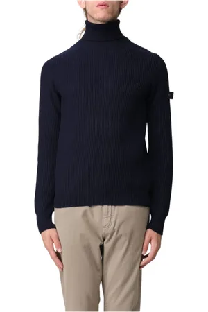 Peuterey Homme, Pulls, Bleu, Taille: M Pull à Col Roulé en Laine Bleue