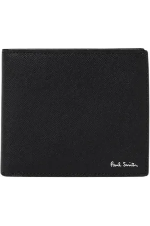 Paul Smith Homme, Accessoires, Noir, Taille: ONE Size Portefeuille Bifold en Cuir Noir