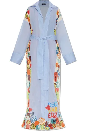 Dsquared2 Femme, Blouses et Chemises, Bleu, Taille: 38 FR Kimono en coton