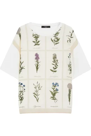 Max Mara Femme, Tops, , Taille: 40 FR T-shirt à imprimé floral Pampas