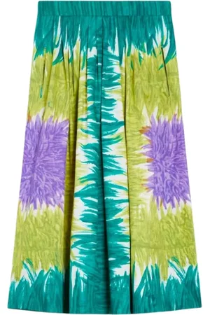Max Mara Femme, Jupes, Multicolore, Taille: 36 FR Jupe Verte en Popeline de Coton Circeo