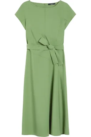 Max Mara Femme, Robes, Vert, Taille: 46 FR Robe Midi Verte avec Encolure Bateau