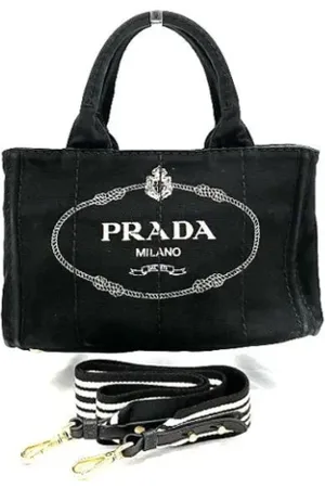 Prada Femme, Pre-owned, Noir, Taille: ONE Size Pre-owned Denim sacs-prada