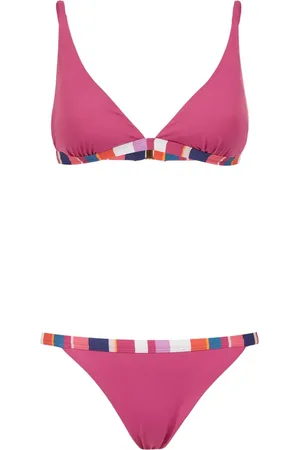 Gallo Femme, Maillots de bain, Multicolore, Taille: 36 FR Bikini triangle blanc uni pour femme avec bordure multicolore