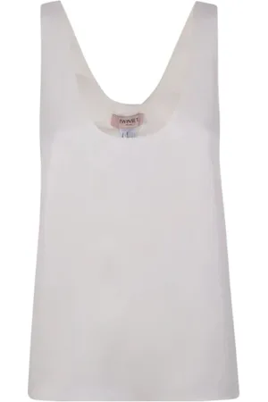 Twin-Set Femme, Tops, Blanc, Taille: 38 FR Haut à larges épaules en viscose