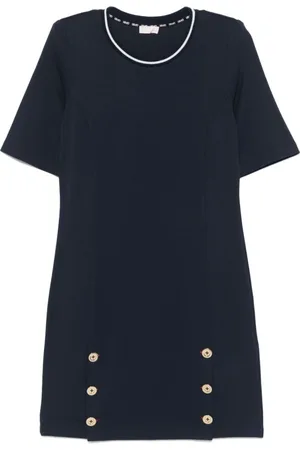 Liu Jo Femme, Robes, Bleu, Taille: 38 FR Robe Bleu Nuit à Manches Courtes