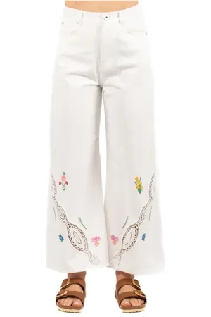 Max Mara Femme, Pantalons, Blanc, Taille: 38 FR Pantalon décontracté pour le week-end
