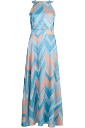 Liu Jo Femme, Robes, Multicolore, Taille: 36 FR Robe bleue sans manches avec encolure américaine