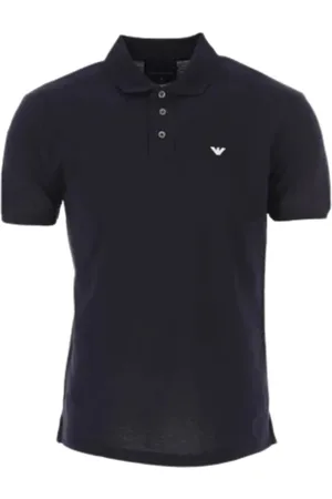 Emporio Armani Homme, Tops, Bleu, Taille: 2XL Polo en Coton Bleu Marine Coupe Classique