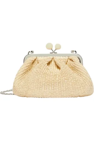 Max Mara Femme, Sacs, , Taille: ONE Size Sac pochette en rafia style Palmas
