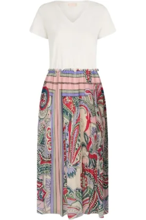 Liu Jo Femme, Robes, Multicolore, Taille: 36 FR Robe blanche courte avec imprimé foulard