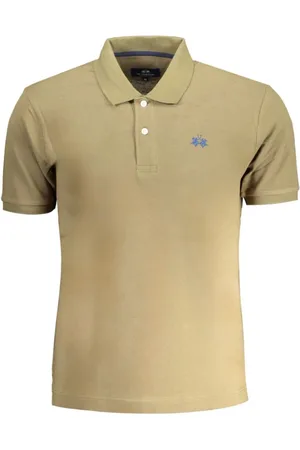 La Martina Homme, Tops, Vert, Taille: XL Polo Vert en Coton avec Broderie