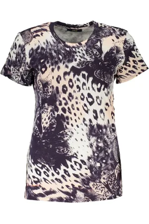 Roberto Cavalli Femme, Tops, Multicolore, Taille: 40 FR T-shirt imprimé avec manches courtes