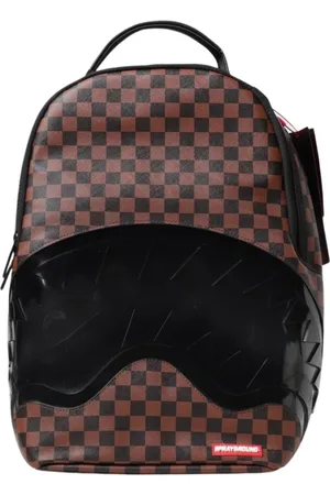 Sprayground Homme, Sacs, Brun, Taille: ONE Size Sac à Dos à Carreaux Attaque de Requins