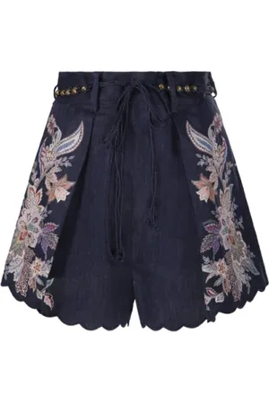 ZIMMERMANN Femme, Shorts, Bleu, Taille: 40 FR Paisley Rhiannon Tuck Shorts
