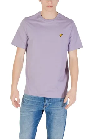 Lyle & Scott Homme, Tops, Violet, Taille: S T-shirt en Coton Violet