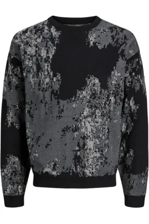 JACK & JONES Homme, Pulls, Noir, Taille: S Pull en coton à manches longues noir