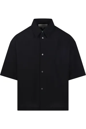 STUDIO NICHOLSON Homme, Chemises, Noir, Taille: L Chemise Noire Manches Courtes Boxy