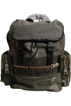 Dolce & Gabbana Unisex, Sacs, Vert, Taille: ONE Size Sac à dos scolaire en patchwork vert militaire