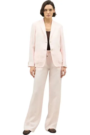 Boglioli Femme, Vestes, Rose, Taille: 34 FR Garment Dyed Linen Brera Blazer