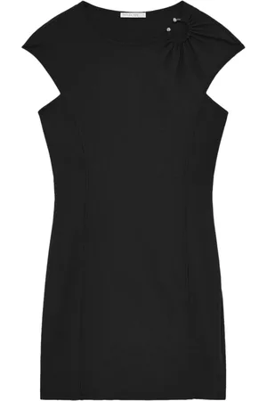 Patrizia Pepe Femme, Robes, Noir, Taille: 36 FR Mini Robe Noire avec Détail Piercing