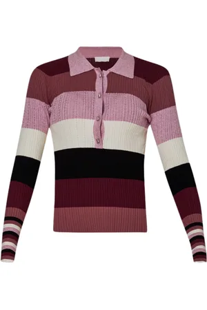 Liu Jo Femme, Tops, Multicolore, Taille: 40 FR Pull Rose à Rayures Lurex