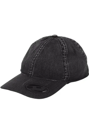 Diesel Homme, Accessoires, Noir, Taille: ONE Size Casquette de Baseball en Denim Noir Fermeture Réglable