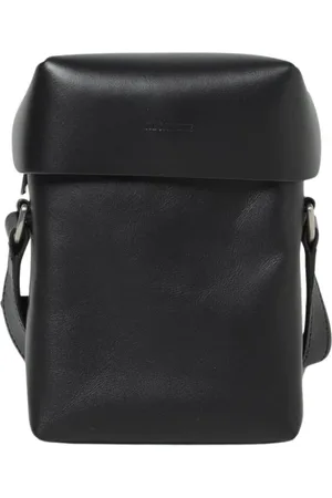 Jil Sander Homme, Sacs, Noir, Taille: ONE Size Sac Bandoulière en Cuir Noir