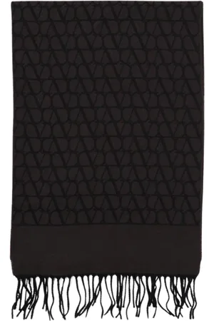 VALENTINO GARAVANI Homme, Accessoires, Noir, Taille: ONE Size Écharpe Iconographe Laine Cachemire