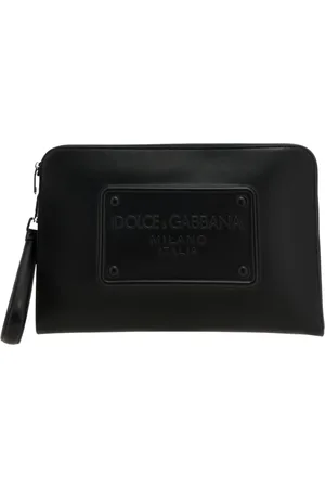 Dolce & Gabbana Homme, Sacs, Noir, Taille: ONE Size Élégant Pochette en Cuir
