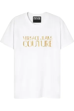 VERSACE Homme, Tops, Blanc, Taille: M Logo Doré Marquage Blanc