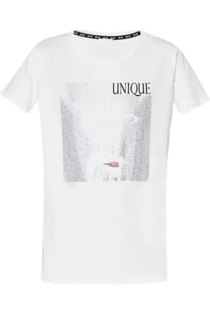 Liu Jo Femme, Tops, Blanc, Taille: 44 FR T-shirt blanc avec strass